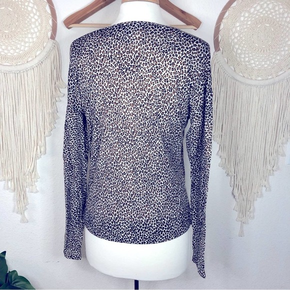 Banana Republic leopard animal print merino wool lightweight sweater medium - Picture 5 of 6